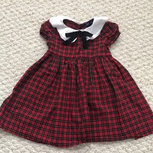 EUC Ralph Lauren red plaid dress 12m